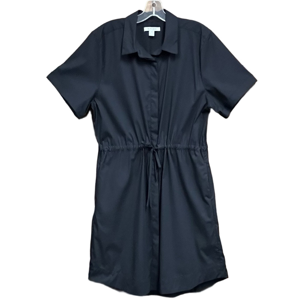 Kit and Ace Black Drawstring Shirt Dress